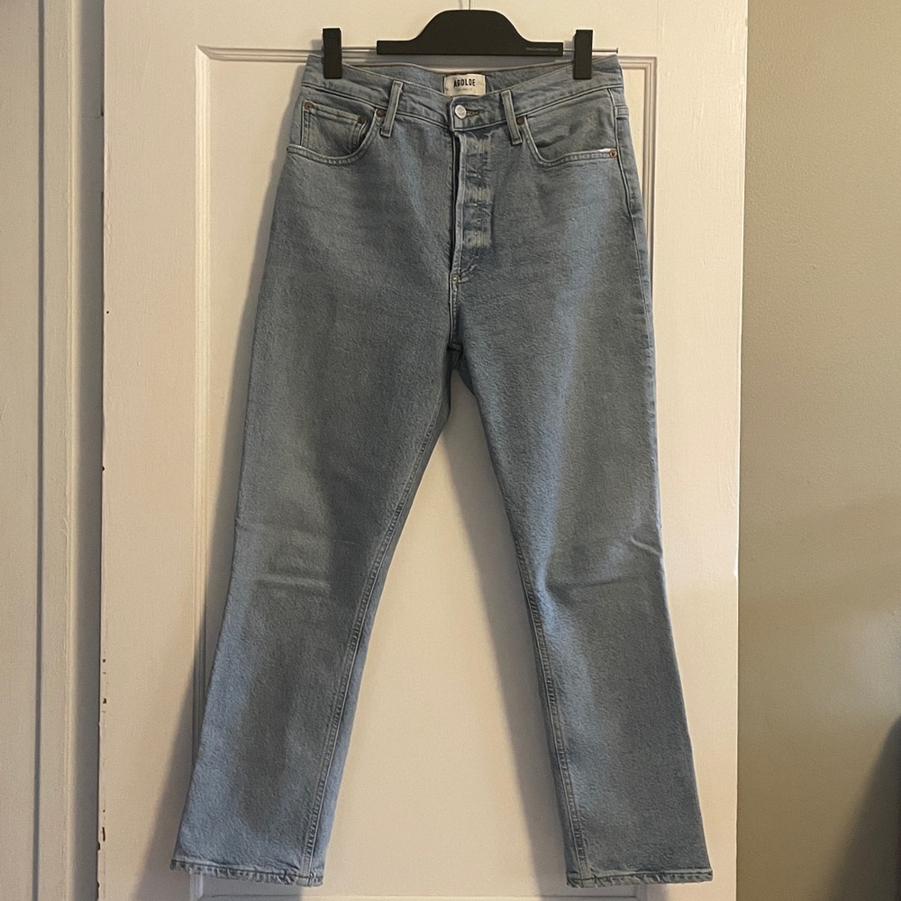AGOLDE Riley straight leg light wash jeans 28